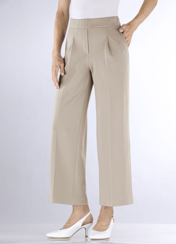 Knöchellange Hose mit weitem Bein  BEIGE