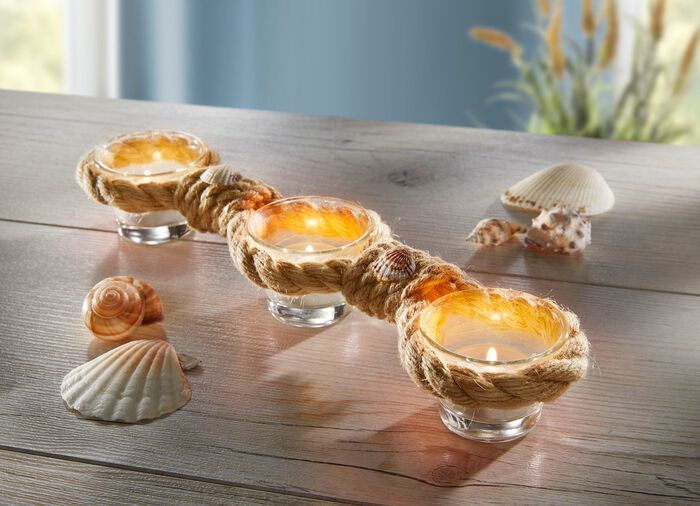 Teelichthalter mit 3 Glasschälchen 