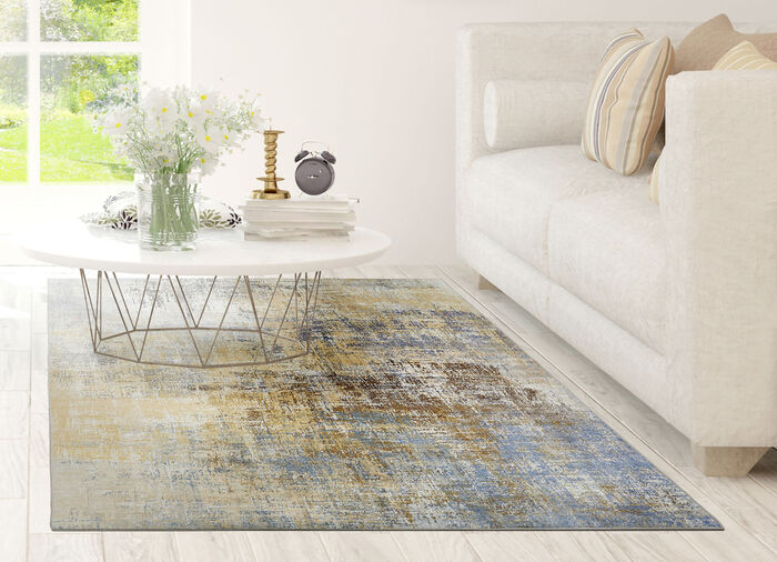 Kombistarke Brücken und Teppiche mit flachem Flor GELB-BLAU