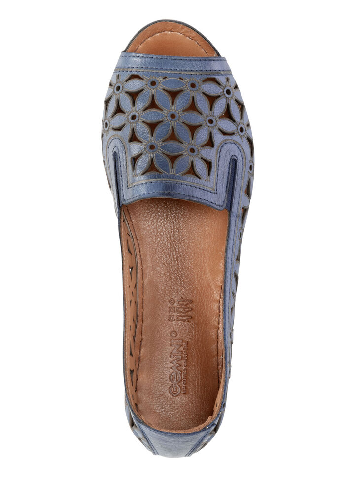 Gemini Slipper aus teilweise geprägtem Nappaleder BLAU