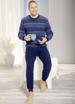 Schlafanzug aus Frottierstretch mit Bündchenabschlüssen  