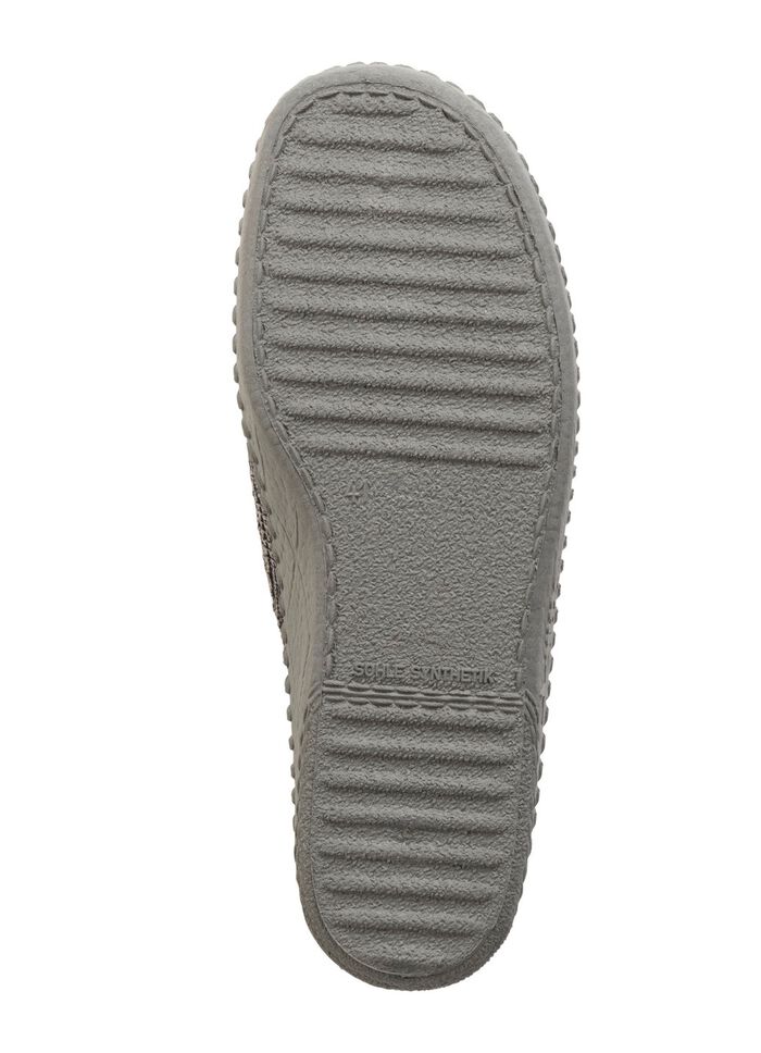 Textil-Pantoffel mit anatomisch geformtem Fu&szlig;bett GRAU-SCHWARZ