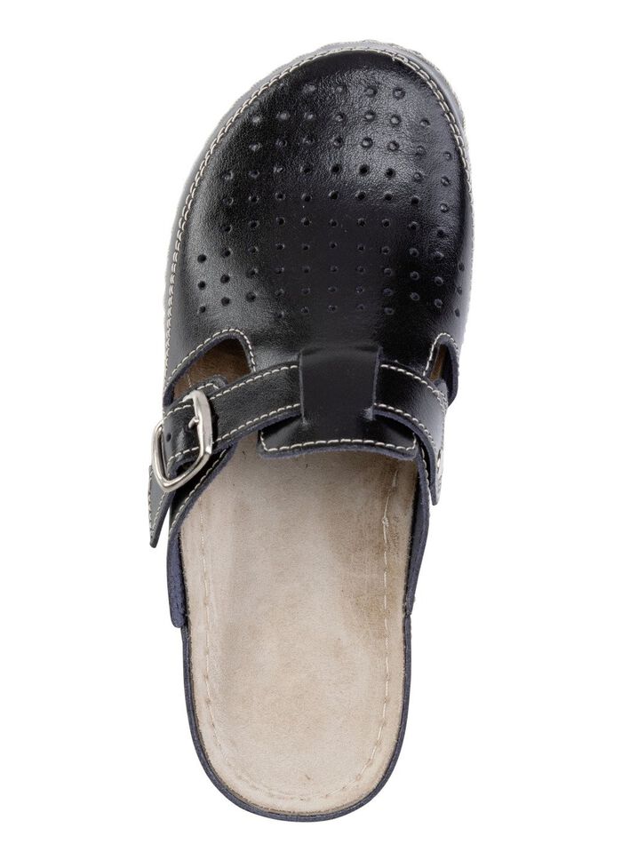 ELENA EDEN, sommerliche Damen-Clogs, Weite G, mit verstellbarer Schlie&szlig;e SCHWARZ