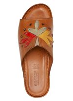 Gemini Pantolette aus schattiertem Rind-Nappaleder COGNAC