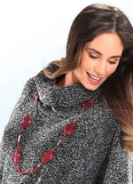 Samtrote Halskette mit Karabiner 