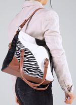 Collezione Alessandro Tasche mit Zebra-Dessin SCHWARZ-ECRU