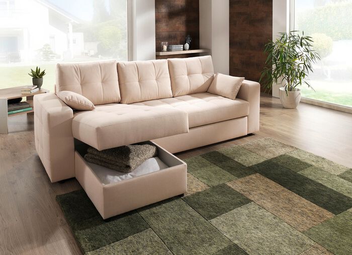 Polstermöbel mit Bettfunktion BEIGE