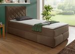 Boxspringbett mit Bettkasten und Topper BRAUN
