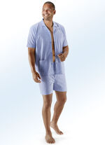 Shorty, durchgeknöpft, gewebt BLEU KARIERT