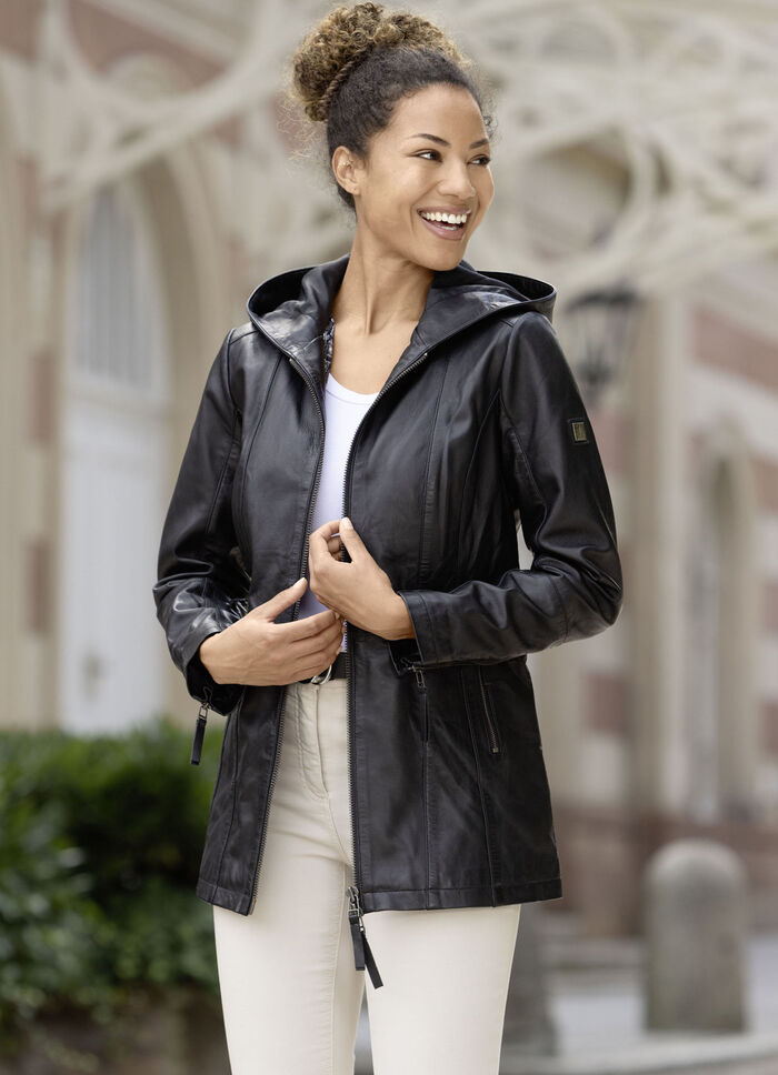 Lederjacke mit 2-Wege-Rei&szlig;verschluss 