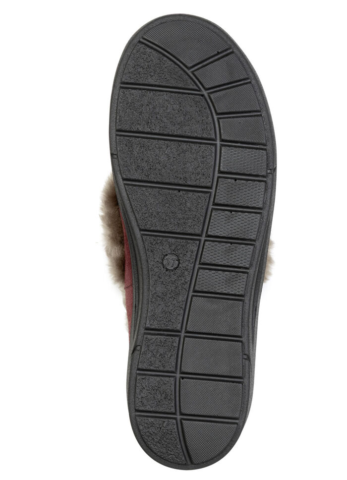 ELENA EDEN, warme Damen-Hausschuhe, Weite H, mit Lammfell BORDEAUX