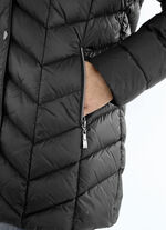 Daunenjacke mit abnehmbarer Kapuze 