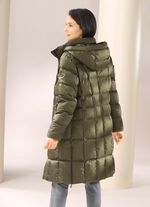 Daunen-Kurzmantel mit abnehmbarer Kapuze OLIV