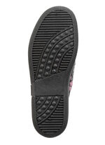 Pantoffel mit Blüten-Dessin ANTHRAZIT-ROSA