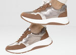 Caprice, trendige Damen-Sneaker, Weite G, mit herausnehmbarem Fu&szlig;bett COGNAC-ALTGOLD