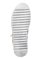 Gemini Schnür-Sneaker aus beschichtetem, floral bedrucktem Nappaleder WEISS-PINK