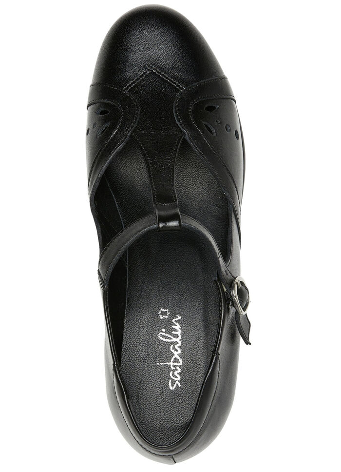 ELENA EDEN, schicke Damen-Pumps, Weite H, aus Leder SCHWARZ