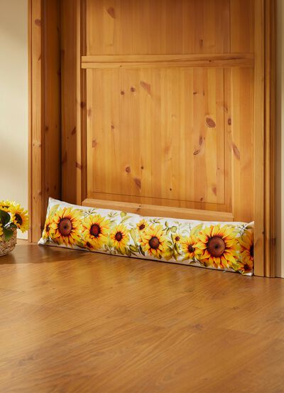 Zugluftrolle mit Sonneblumen-Motiv 