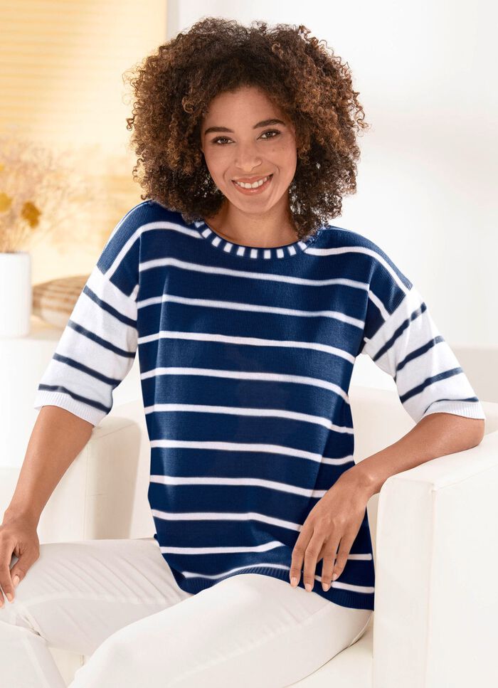 Pulli mit pfiffigen Kontrasten MARINE-WEISS
