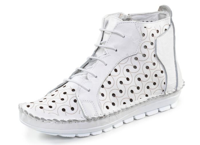 Gemini Bootie mit Knitter-Struktur WEISS