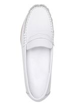 Andrea Conti Mokassin-Slipper aus Nappaleder WEISS