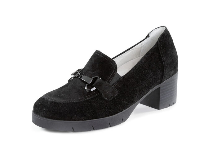 Waldläufer, bequemer Damen-Trotteur, Weite H, mit herausnehmbarem Fußbett SCHWARZ