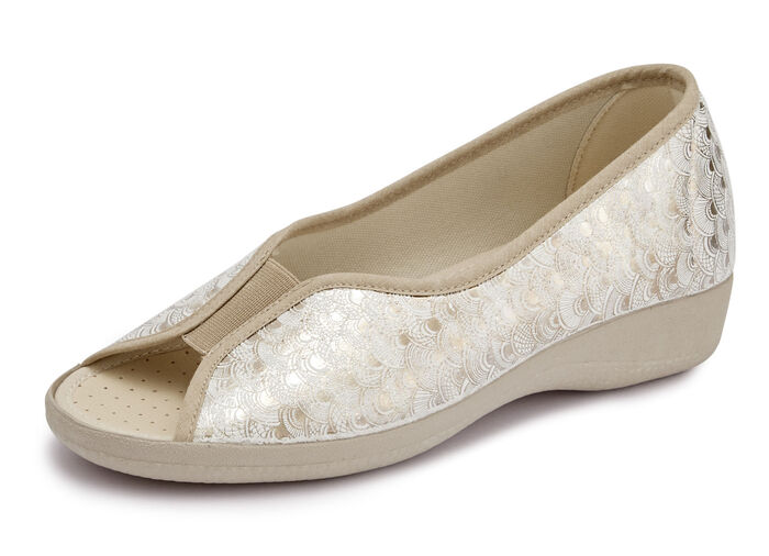 Slipper in Goldbeige aus Textilmaterial GOLDBEIGE