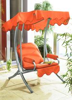 Hollywood-Schaukel mit Gestell aus verzinktem Stahlrohr ORANGE