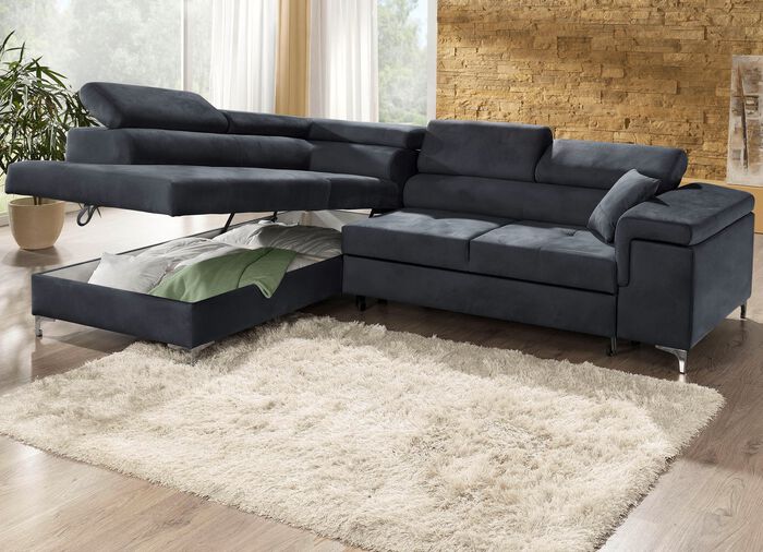 Polsterecke mit Bettfunktion und Komfortschaum-Polsterung 