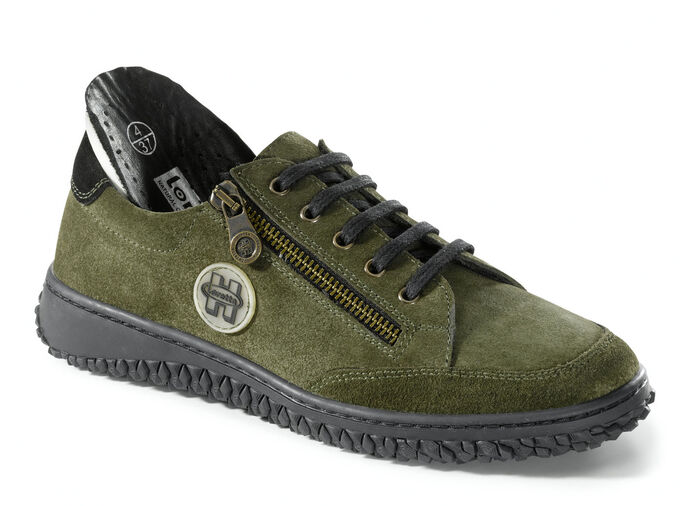 Schn&uuml;rschuh im modischen Design KHAKI-SCHWARZ