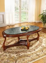 Wohnzimmertische mit Tischplatte aus Marmor-Konglomerat NUSSBAUM-GR&Uuml;N