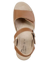 ELENA EDEN, bequeme Damen-Sandaletten, Weite H, mit herausnehmbarem Fußbett COGNAC