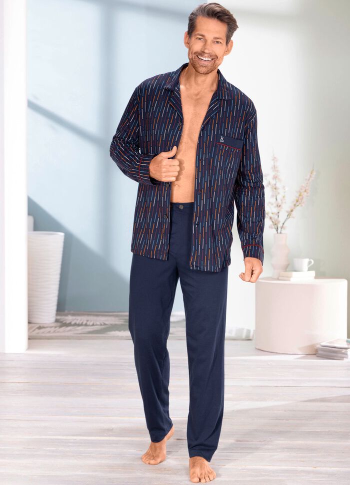 Schlafanzug von pastunette for men mit durchgekn&ouml;pftem Oberteil 