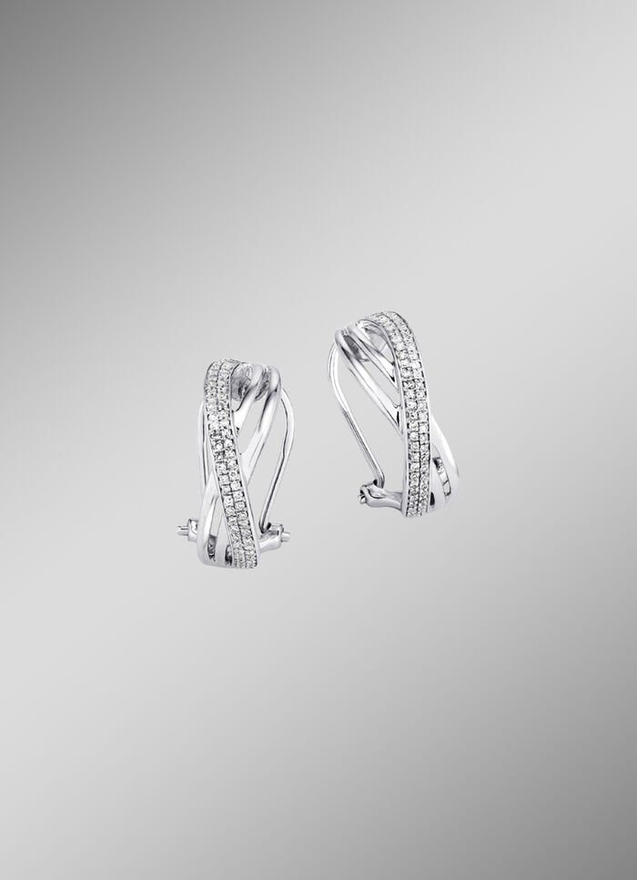 Funkelnde Clipstecker aus Weißgold mit 114 Diamanten 