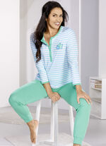 Zweierpack Schlafanzüge mit Knopfleiste und platziertem Druck 