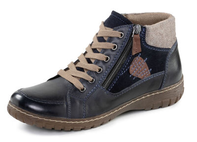 ELENA EDEN Schnür-Bootie aus Leder-Materialmix 