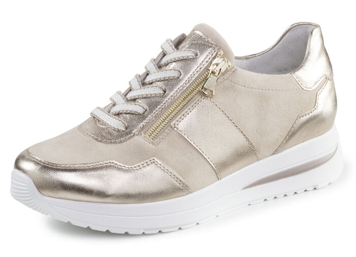 ELENA EDEN Sneaker aus Nappaleder MATTGOLD-BEIGE