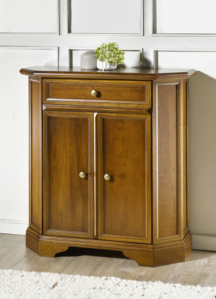 Kommodenserie mit messingfarbenen Metallknöpfen NUSSBAUM