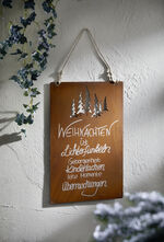 Schrifttafel Weihnachten im Edelrost-Look 