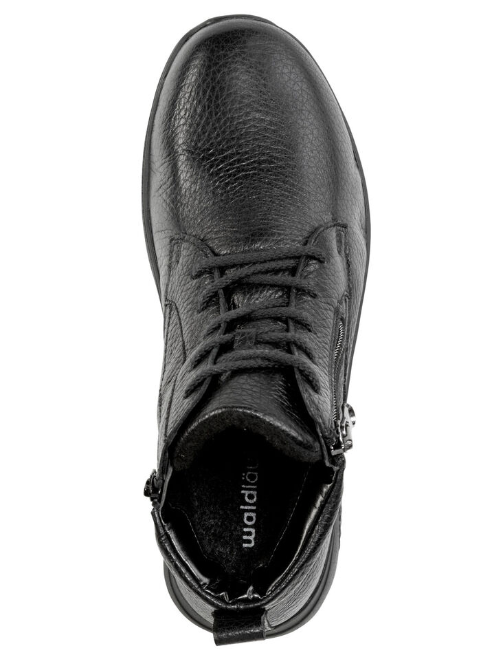 Waldläufer, bequeme Damen-Stiefeletten, Winterschuhe, Weite H, aus Hirschleder SCHWARZ