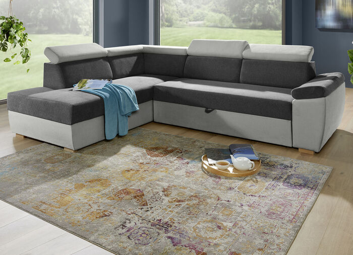 Polsterecke mit Bettfunktion ANTHRAZIT-GRAU