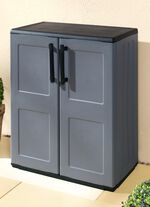 Gartenschrank mit soliden Stahlscharnieren GRAU