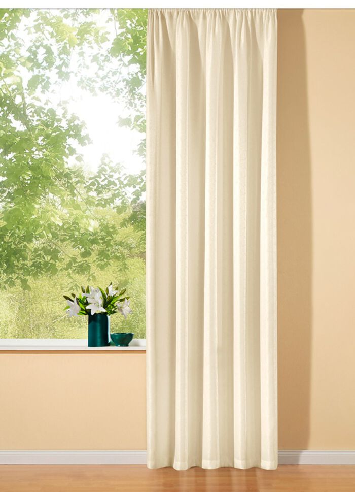 &Uuml;bergardine mit Universalschienenband CREME