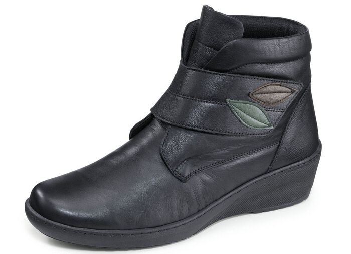 Gemini Stiefelette aus weichem Rind-Nappaleder SCHWARZ