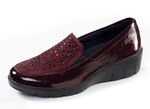 ELENA EDEN, bequeme Damen-Slipper, Weite H, mit herausnehmbarem Fu&szlig;bett BURGUND