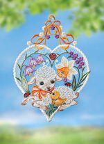 Fensterbild mit L&auml;mmchen-Motiv 