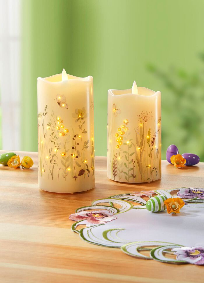 LED-Echtwachskerzen, 2er-Set 