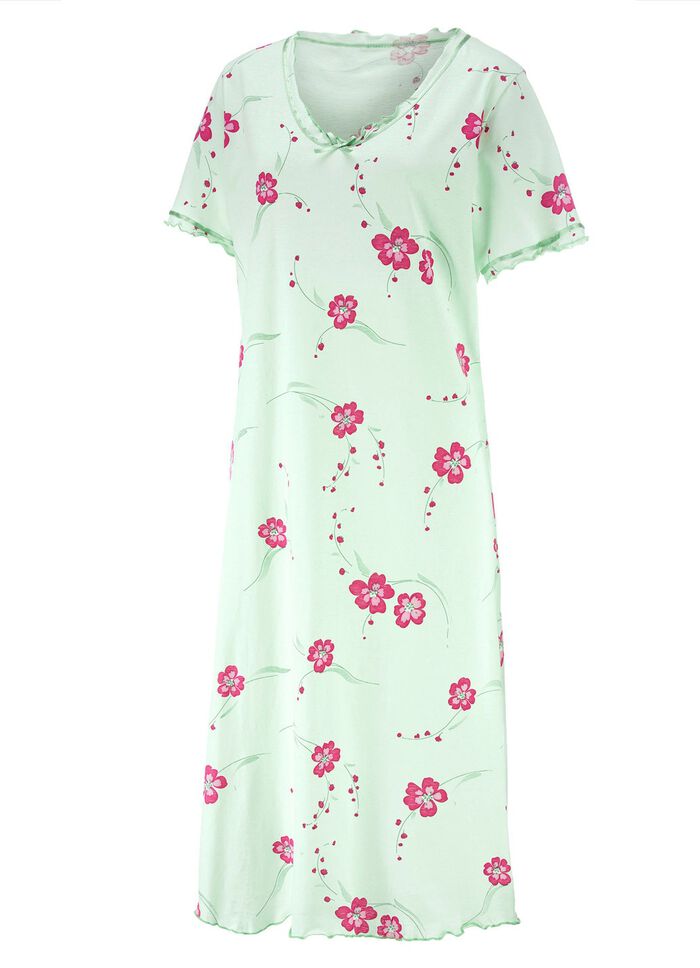 Nachthemd, Kurzarm mit V-Ausschnitt 