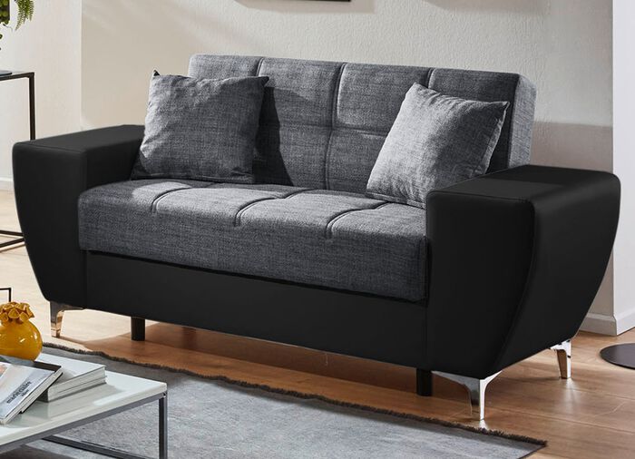 Frei im Raum aufstellbare Polsterm&ouml;bel mit Bettkasten und Liegefunktion 