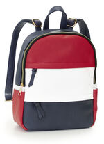 Rucksack in Color-Blocking-Optik MARINE-ROT-WEISS